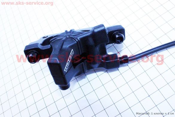 Фото товара – Тормоз Disk-brake гидравлический задний (F180/R160мм), диск 160мм, крепл. 6 болтов, чёрный Helix 7