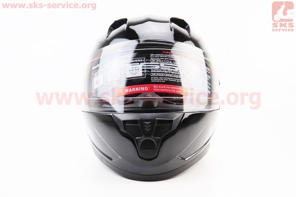 Фото товара – Шлем интеграл, закрытый (сертификация DOT)+откидные очки BLD-M67 S (55-56см), ЧЁРНЫЙ глянец