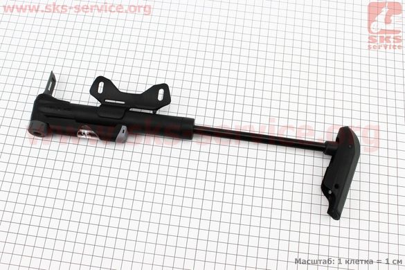 Фото товара – Насос пластмассовый с узким манометром, Т-ручкой, черный GP-43CP