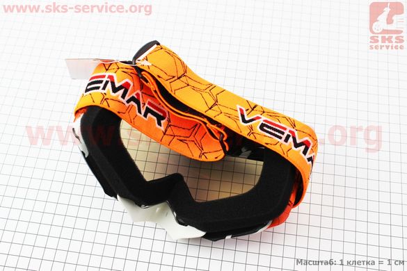 Фото товара – Очки кроссовые/эндуро/АТV, бело-черно-оранжевые (хамелеон стекло), VM-1016C