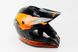 Шлем кроссовый/эндуро/АТV XL - ЧЕРНЫЙ с рисунком оранжевым, фото – 1
