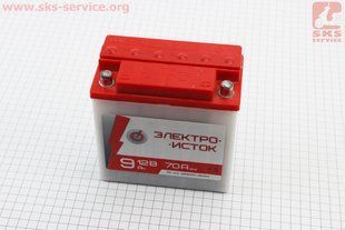 Фото товара &ndash; УЦЕНКА Аккумулятор 12V9Аh 6МТС-9 кислотный (L140*W75*H140mm), круглая клемма, "Электро-исток" (отбит патрубок, см. фото)
