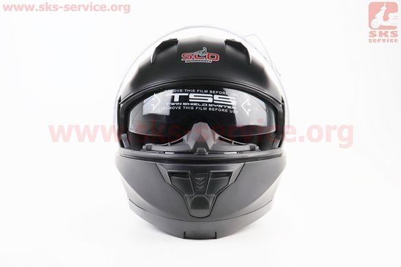 Фото товара – Шлем закрытый с откидным подбородком (сертификации DOT / ECE) + откидные очки SCO-162 М (57-58см), ЧЕРНЫЙ матовый