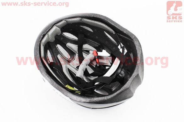 Фото товара – Шлем велосипедный L (58-61 см) съемный козырек, 18 вент. отверстия, системы регулировки по размеру Divider и Run System SRS, черно-бело-красный AV-01