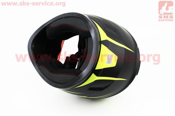 Фото товара – Шлем закрытый SCO-М65 S- ЧЕРНЫЙ матовый с желтым рисунком