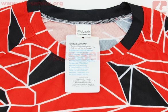 Фото товару – Футболка (Джерсі) чоловіча M-(Polyester 100%), короткі рукави, вільний крій, біло-червоно-чорна, НЕ оригінал