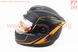 Шлем закрытый с откидным подбородком+очки HF-119 L- ЧЕРНЫЙ матовый с оранжевым рисунком Z34-O, фото – 5
