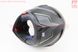 Шлем модуляр, закрытый с откидным подбородком+откидные очки BLD-158 М (57-58см), ЧЁРНЫЙ матовый с салатово-серым рисунком, фото – 4