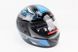 Шлем интеграл, закрытый 825-3 S, ЧЁРНЫЙ с сине-серым рисунком (возможны царапины, дефекты покраски), тип 1, фото – 1