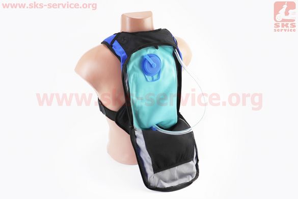 Фото товара – Мото рюкзак с питьевой системой 24х41х12см, Чёрно-Синий
