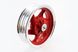 Диск передній литий MT2,50x10 d10-12mm (диск гальм. 3 болта) "6 променів" червоний/сірий (без підшипників), фото – 1