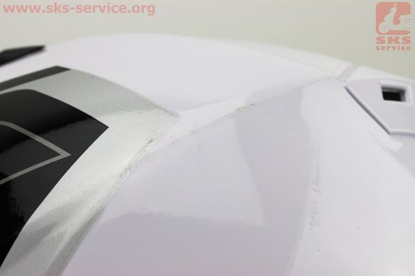 Фото товара – УЦЕНКА Шлем закрытый HF-111 S- БЕЛЫЙ с черным рисунком Q151-S (дефект покраски)