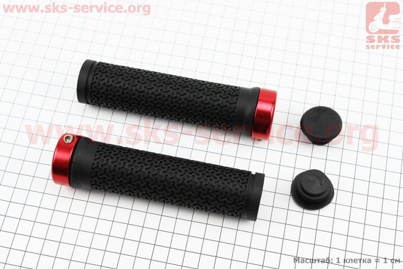 Фото товара – Ручки руля 130мм с зажимом Lock-On, чёрно-красные TPR-083