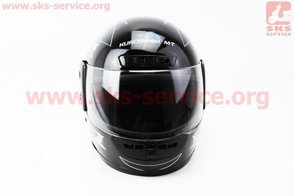 Фото товара – Шлем закрытый HF-101 S- ЧЕРНЫЙ с cине-серым рисунком Q42-BL