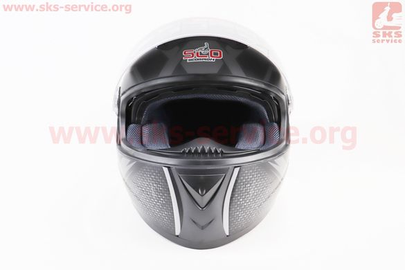 Фото товара – Шлем закрытый (сертификации DOT / ECE) + очки SCO-М61 S (55-56см), ЧЕРНЫЙ матовый с серым рисунком