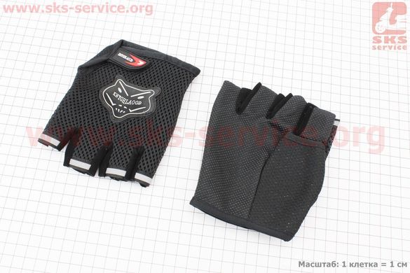 Фото товара – Перчатки мотоциклетные без пальцев, Чёрные