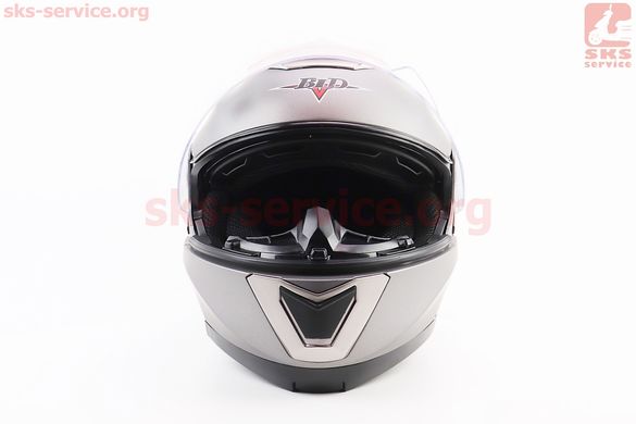 Фото товара – Шлем модуляр, закрытый с откидным подбородком+откидные очки BLD-160 М (57-58см), СЕРЫЙ матовый