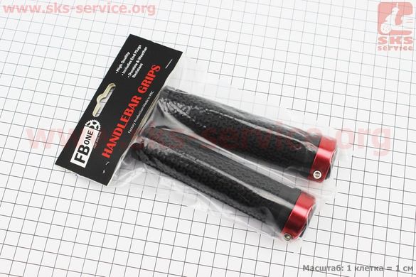 Фото товара – Ручки руля 130мм с зажимом Lock-On, чёрно-красные TPR-083