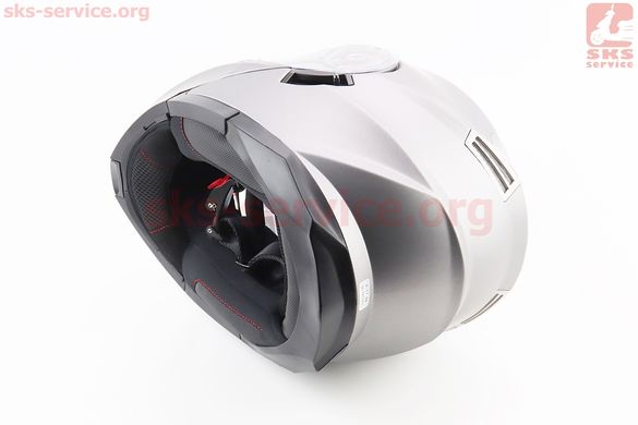Фото товара – Шлем модуляр, закрытый с откидным подбородком+откидные очки BLD-160 М (57-58см), СЕРЫЙ матовый