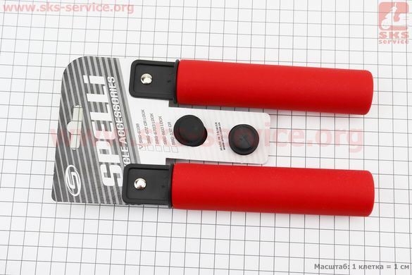 Фото товару – Ручки керма 130мм, силіконові, червоні SBG-6108