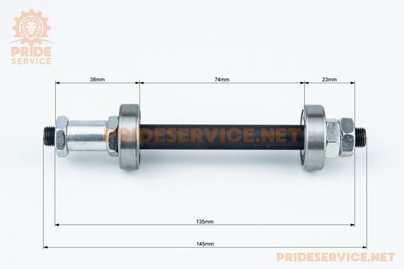Фото товара &ndash; Ось задняя MTB 3/8"х145мм, пром-подшипники 6200 2RS, крепл. эксцентрик, чёрная U-AX11RQ