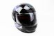 Шлем закрытый HF-101 S- ЧЕРНЫЙ с cине-серым рисунком Q42-BL, фото – 1
