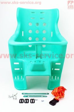 Фото товару – Сидіння для перевезення дітей пластмасове заднє, кріпл. на багажник, зелене
