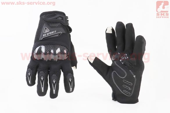 Фото товара – Перчатки мотоциклетные L-Чёрные (сенсорный палец) тип 2