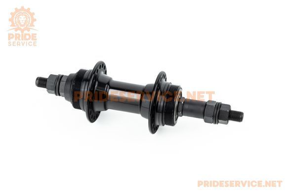 Фото товару &ndash; Втулка задня MTB алюмінієва 14Gx36H під вільнобіг, Disk-brake (різьба), 2 пром-підшипники 6200 2RS, кріпл. гайка, чорна U-B23RB