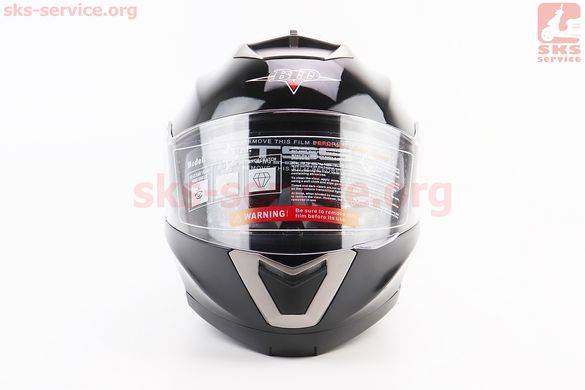 Фото товара – Шлем модуляр, закрытый с откидным подбородком+откидные очки BLD-160 М (57-58см), ЧЁРНЫЙ глянец