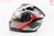 Шлем модуляр, закрытый с откидным подбородком+откидные очки HF-119 S, ЧЁРНЫЙ глянец с красно-серым рисунком Z48, фото – 4