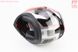 Шлем модуляр, закрытый с откидным подбородком+откидные очки HF-119 S, ЧЁРНЫЙ глянец с красно-серым рисунком Z48, фото – 3