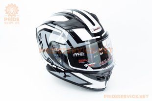 Фото товару &ndash; Шолом інтеграл, висувні окуляри GLX-316 L (59-60см), чорно-білий