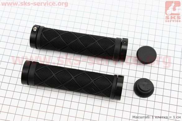 Фото товара – Ручки руля 130мм с зажимом Lock-On с двух сторон, чёрные TPE-093