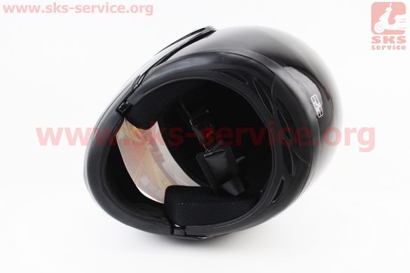 Фото товара – Шлем закрытый с откидным подбородком HF-108 M- ЧЕРНЫЙ глянец