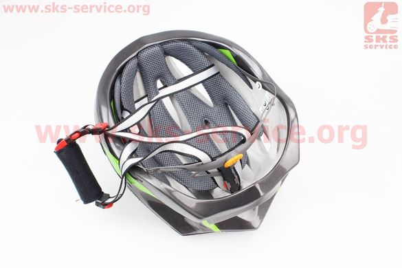 Фото товара – Шлем велосипедный L (59-65 см) съемный козырек, 10 вент. отверстия, системы регулировки по размеру Divider и Run System SRS, черно-зеленый SBH-4000