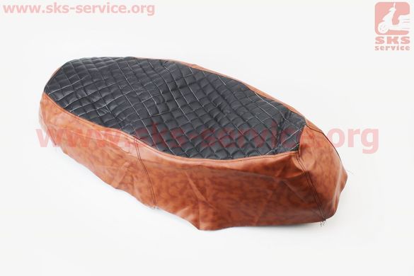 Фото товара – Чехол сиденья (эластичный, прочный материал) черный/коричневый, ЛЮКС