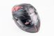 Шлем закрытый (сертификации DOT / ECE) + очки SCO-М61 S (55-56см), ЧЕРНЫЙ матовый с красно-серым рисунком, фото – 1