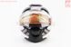 Шлем модуляр, закрытый с откидным подбородком+откидные очки HF-119 M, БЕЛЫЙ глянец с чёрно-серым рисунком Z51, фото – 5