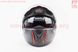 Шлем закрытый (сертификации DOT / ECE) + очки SCO-М61 S (55-56см), ЧЕРНЫЙ матовый с красно-серым рисунком, фото – 7
