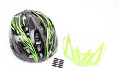 Фото товара – Шлем велосипедный L (59-65 см) съемный козырек, 18 вент. отверстия, системы регулировки по размеру Divider и Run System SRS, черно-зеленый SBH-5900