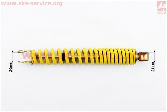 Фото товара – Амортизатор задний GY6/Honda - 295мм*d40мм (втулка 10мм / вилка 8мм), желтый