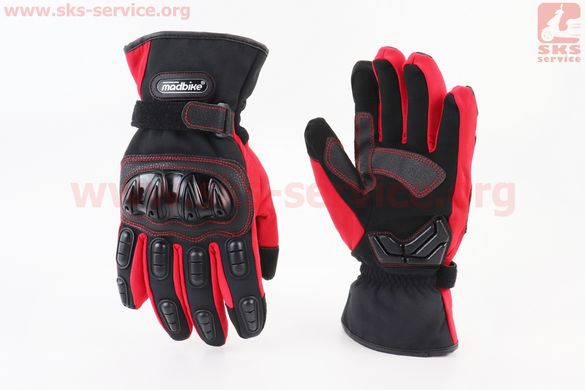 Фото товара – Перчатки мотоциклетные, теплые XXL-Чёрно-Красные