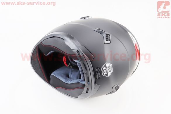 Фото товара – Шлем закрытый (сертификации DOT / ECE) + очки SCO-М61 М (57-58см), ЧЕРНЫЙ матовый