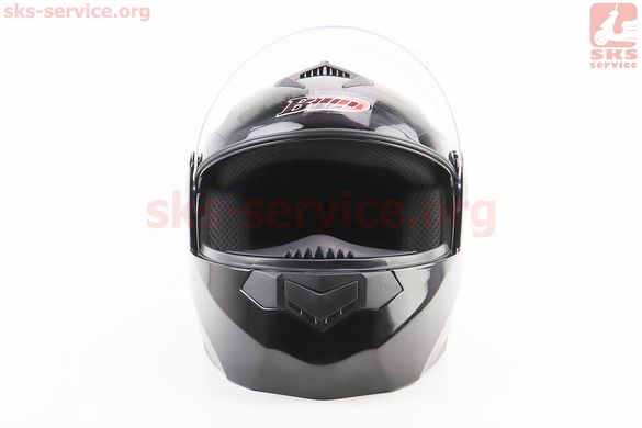 Фото товара – Шлем модуляр, закрытый с откидным подбородком+откидные очки BLD-159 М (57-58см), ЧЁРНЫЙ глянец