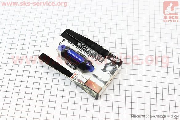 Фото товара – Фонарь универсальный 5 диодов 15 lumen, Li-ion 3.7V 330mAh зарядка от USB, влагозащитный, синий BS-216/DС-918