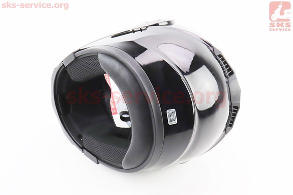 Фото товара – Шлем модуляр, закрытый с откидным подбородком+откидные очки BLD-159 М (57-58см), ЧЁРНЫЙ глянец