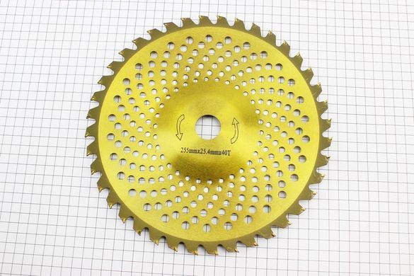 Фото товара &ndash; Нож 40Тх255mm победитовые зубья, "тарелка", "GOLD"
