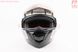 Шлем модуляр, закрытый с откидным подбородком+откидные очки HF-119 L, ЧЁРНЫЙ глянец с красно-серым рисунком Z48, фото – 7