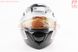 Шлем модуляр, закрытый с откидным подбородком+откидные очки HF-119 L, ЧЁРНЫЙ глянец с красно-серым рисунком Z48, фото – 5